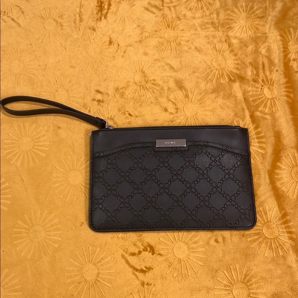 Nine West Black Monogram Wristlet